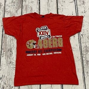 Vintage Single Stitch San Francisco 49ers Super Bowl XXIV NFL Football TShirt